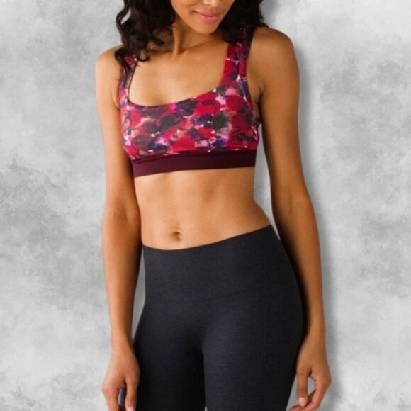 Lululemon Sports Bra Removable Cups Double Straight Strap Racerback Multicolor W - Picture 1 of 6